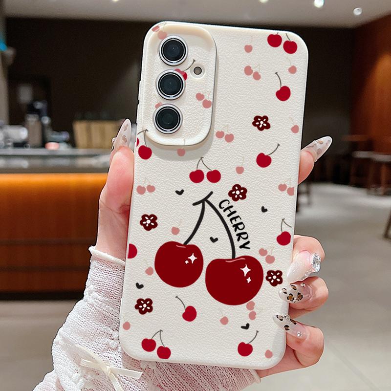 Kirschfrüchte Hülle für Samsung Galaxy A56 A55 A54 5G A53 A52 A14 A34 A15 A25 A35 A16 A26 A36 S21 FE S22 S23 S24 S25 Ultra Capa For Samsung Galaxy S22