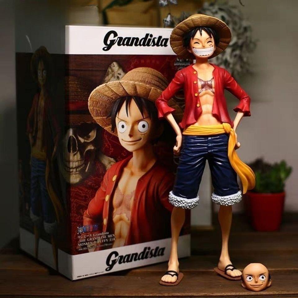 One Piece Luffy Smiley Gesicht Luffy Mengqi D Luffy Gesichtswechselnder Luffy Handgefertigte PVC Figur Dekoration Weihnachtsdekoration Geschenk brown