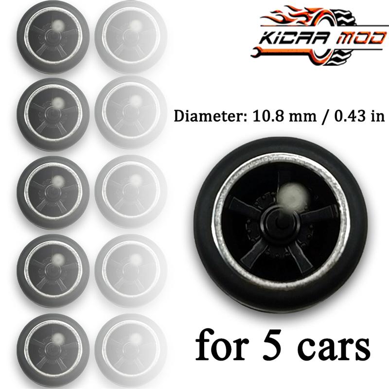 1/64 Räder Mit Festen Gummireifen Fünfspeichen Für Spielzeugmodell Diecast Autos Umbau Teile Für Hotwheels (5 Sets für 5 Autos)