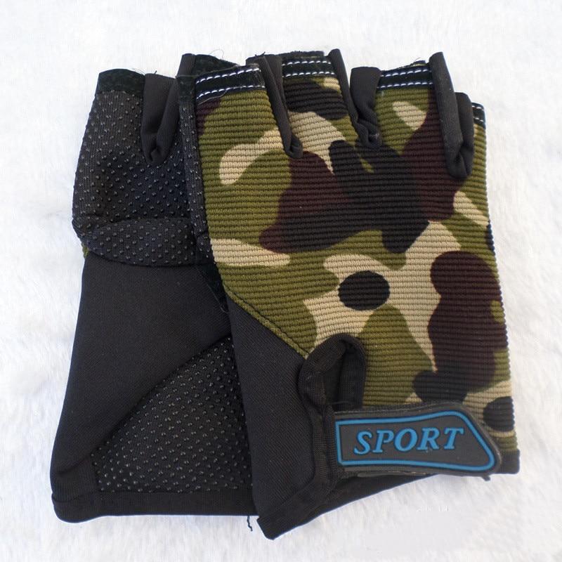 1 Paar Kinder Sporthandschuhe Halbfinger Kinder Reiten Radfahren Laufhandschuhe Jungen Mädchen Outdoor-Sporthandschuhe für Weihnachtsgeschenk armee grüne