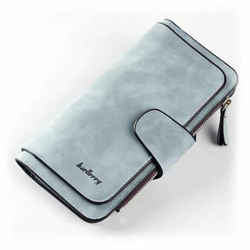 Neue Geldbörse Damen Leder Luxus Kartenetui Clutch Bag Lässige Damen Geldbörse Reißverschlusstasche Schnalle Damen Geldbörse Damen Geldbörse Handtasche Damen blau