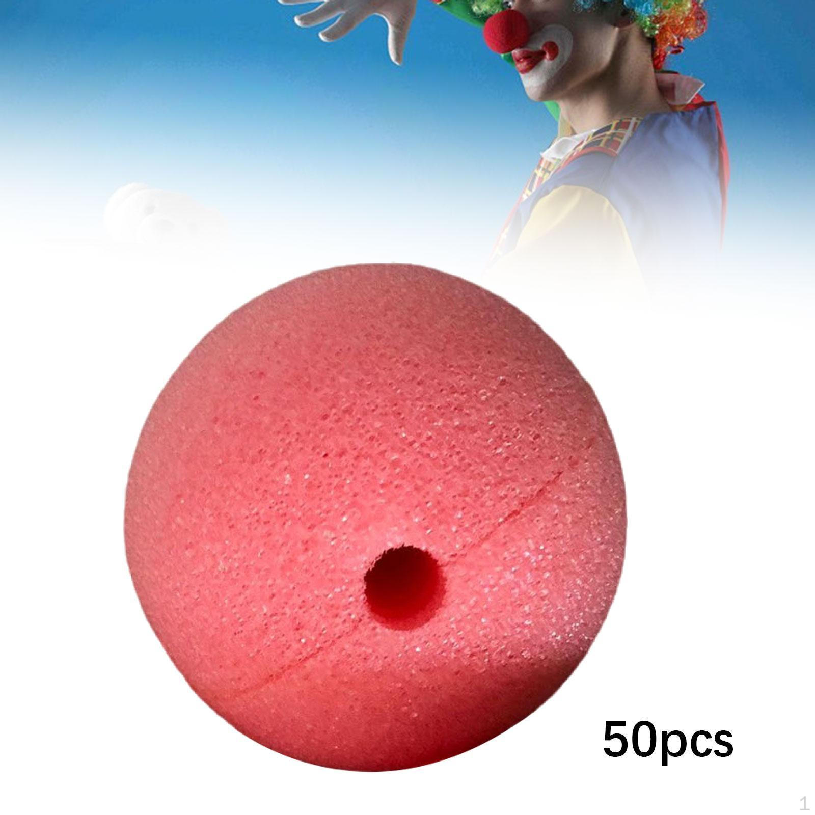 50 Stück Clownsnasen Kostümzubehör für Halloween Karneval rosa