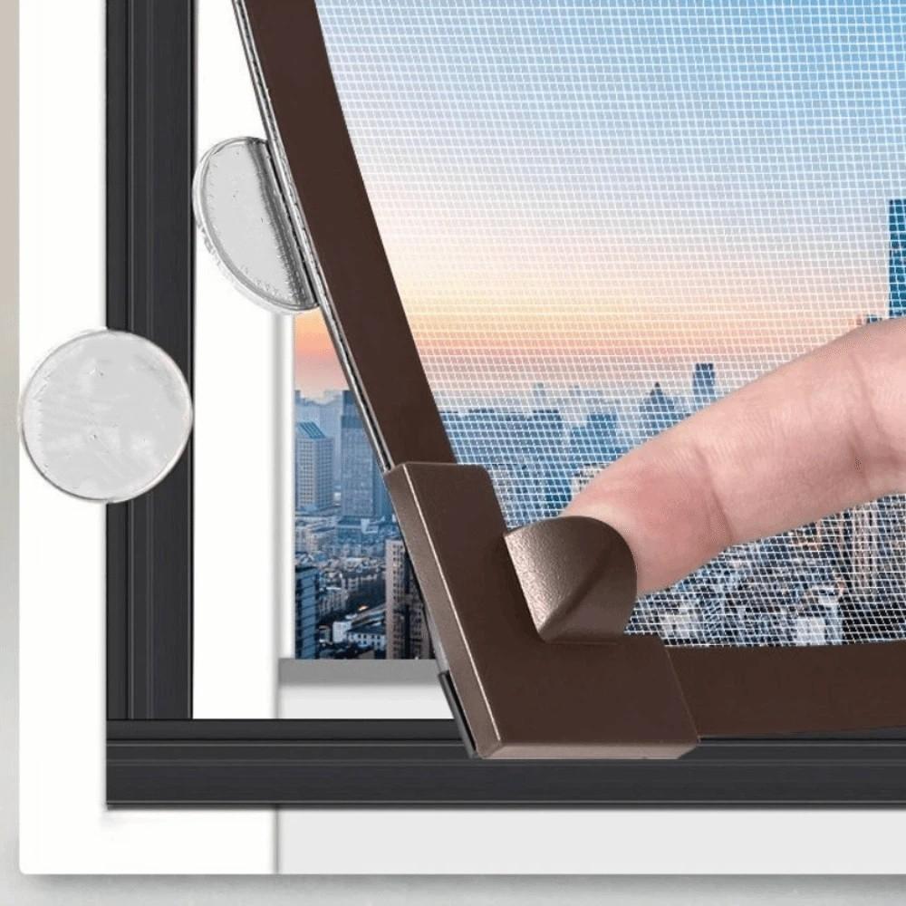 Atmungsaktives Magnetisches Fliegengitter Fenster Insektenschutz DIY Netzvorhang Anti-Fliegen Fenstergitter Sommer 31.50x47.24 in kaffeebraun