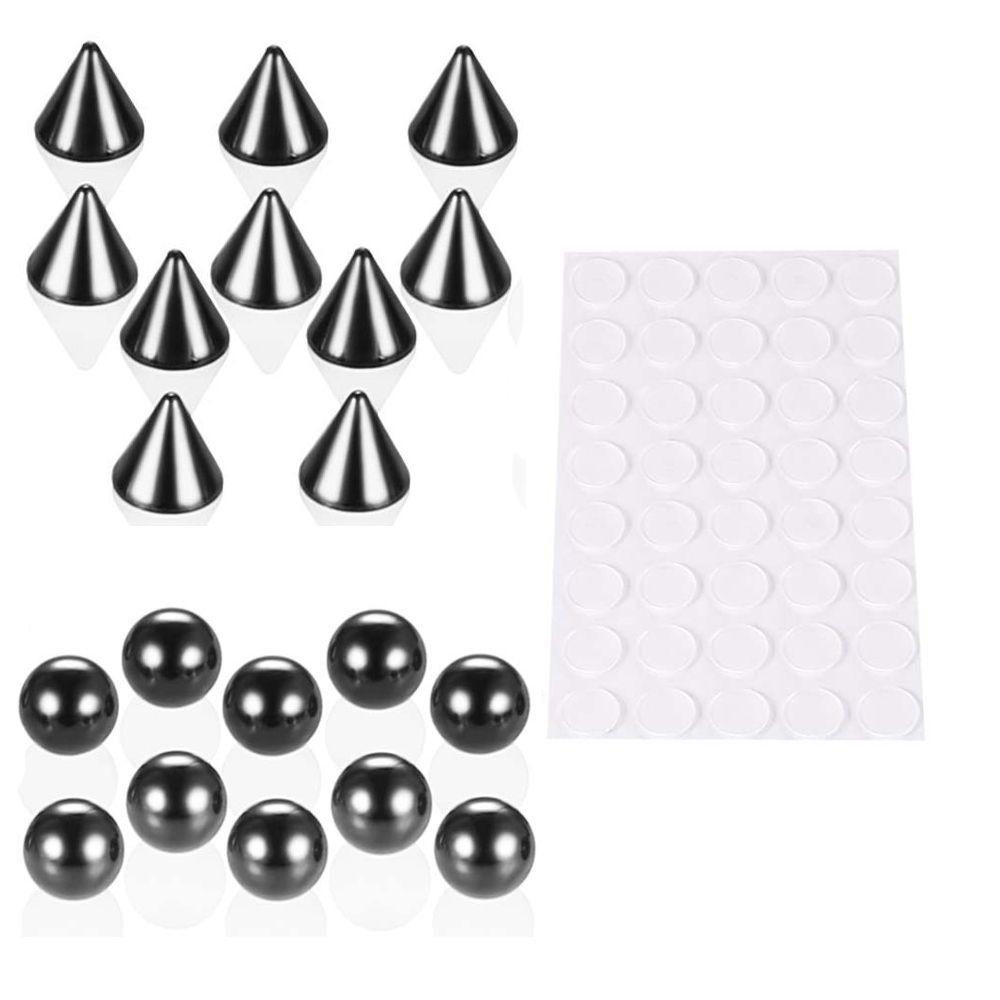 Mit Aufkleber Kein Piercing Männer Augenbrauen Ohrstecker Set Kein Piercing Schmuck Fake Lip Stud Kugel Nasenring 4mm schwarz