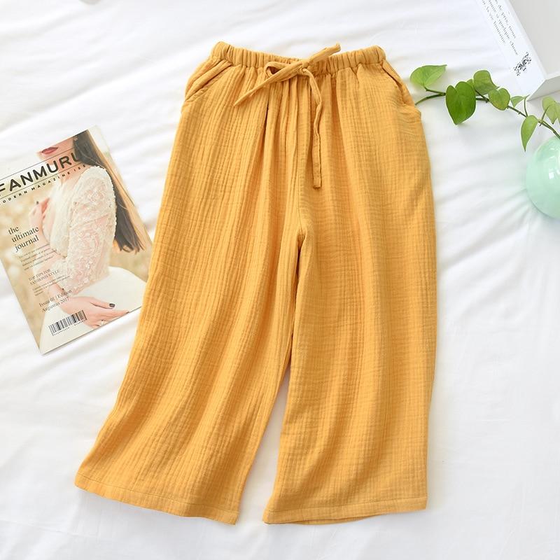 2026 Sommer Neue Paar 100% Baumwolle Kreppstoff Hose Große Größe Locker Haus Hose Mehrfarbig Cropped Hose Damen Shorts XL
