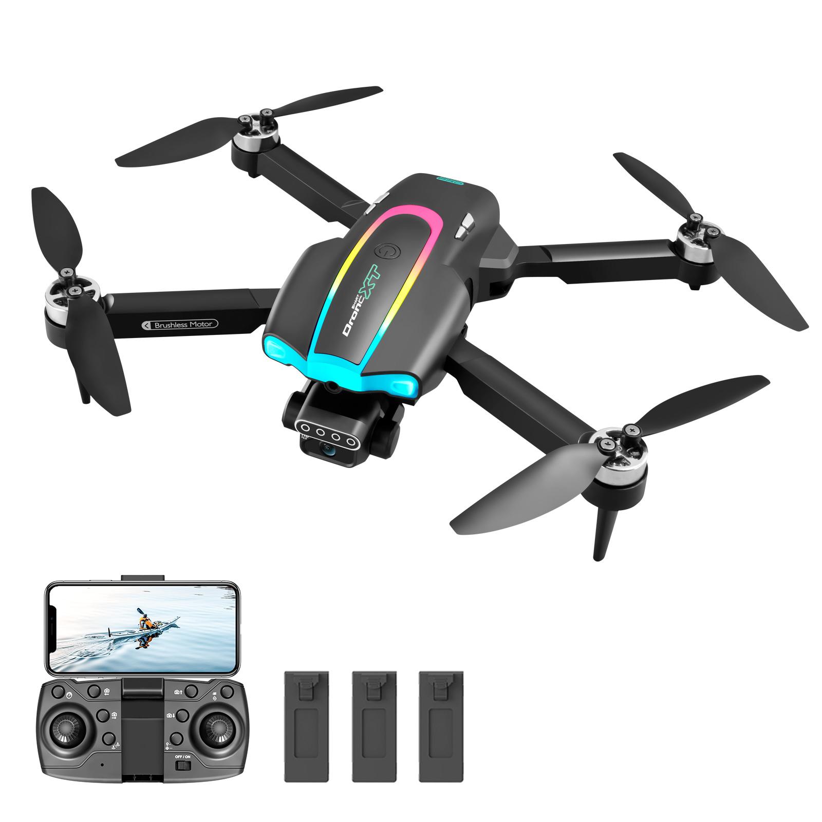 Fernbedienung Drohne mit Kamera 6K Dual Kamera Faltbare Drohne Hindernis Vermeidung EIS Elektronische 4K-3 battery schwarz