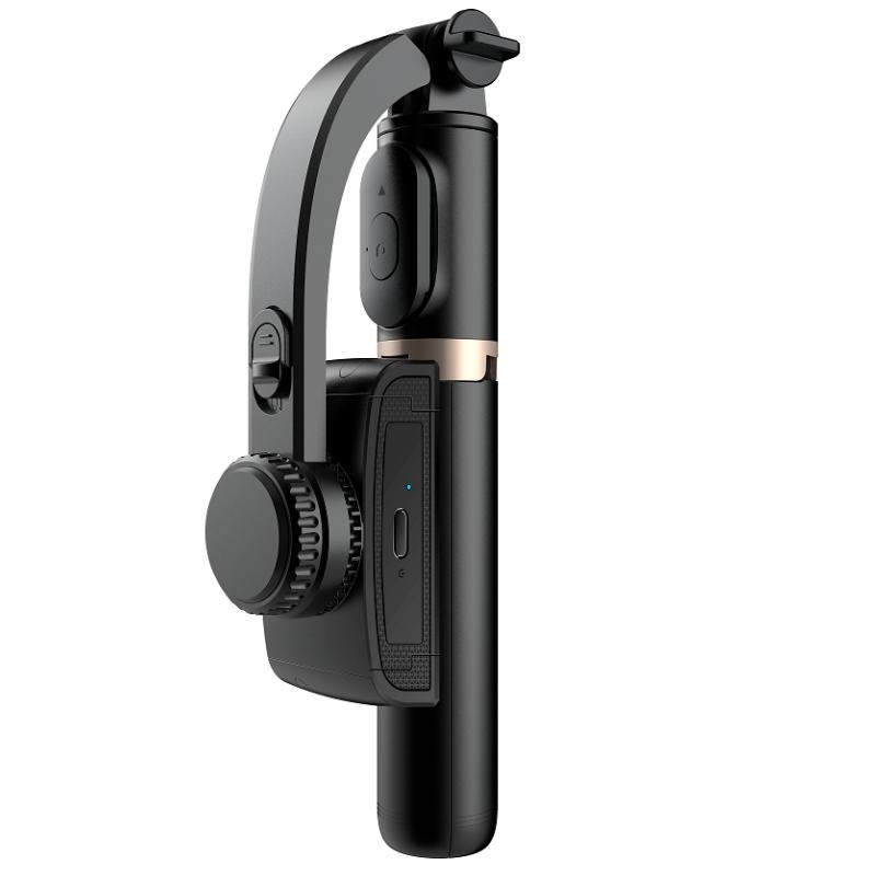 Handheld Gimbal Smartphone Ausziehbares Einbeinstativ Bluetooth Handheld Stabilisator mit Stativ Selfie Stick Klapp Gimbal für Smartphone Xiaomi iPhone schwarz