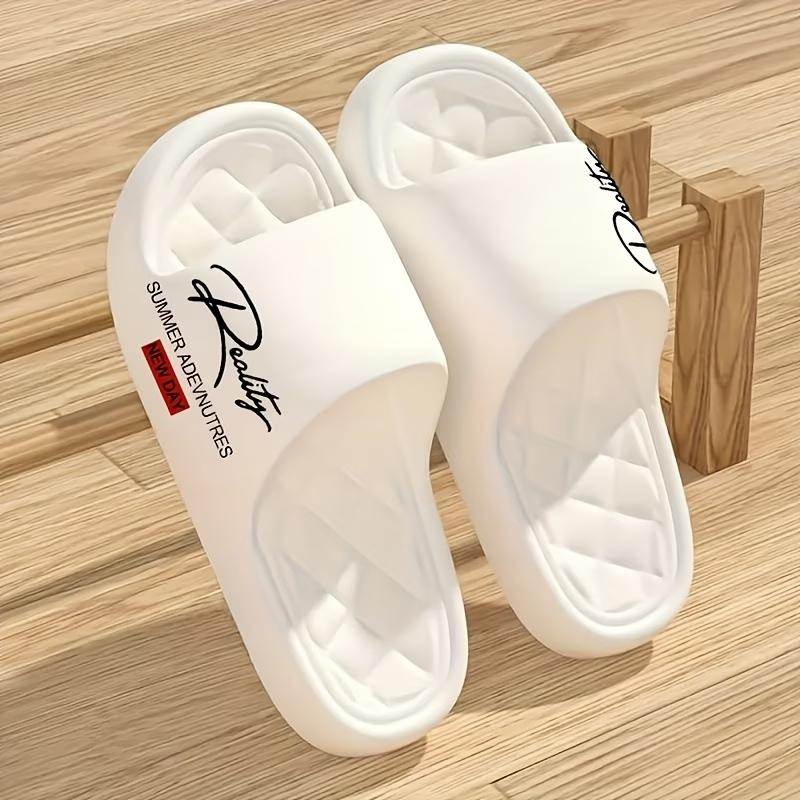 Frühlings- und Sommer-Außen-Haus-Damen-EVA-Hausschuhe, Leichte rutschfeste bedruckte coole Herren-Slipper, Damen-Hausschuhe, Innen-Hausschuhe 40-41 weiß