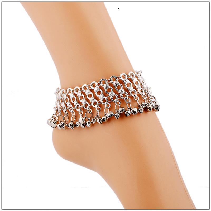 Vintage Mehrschichtige Glöckchen Knöchelarmband Fußschmuck Boho Sommer Strand Barfußsandalen Anhänger Fußkettchen Damen Beine Accessoires brown