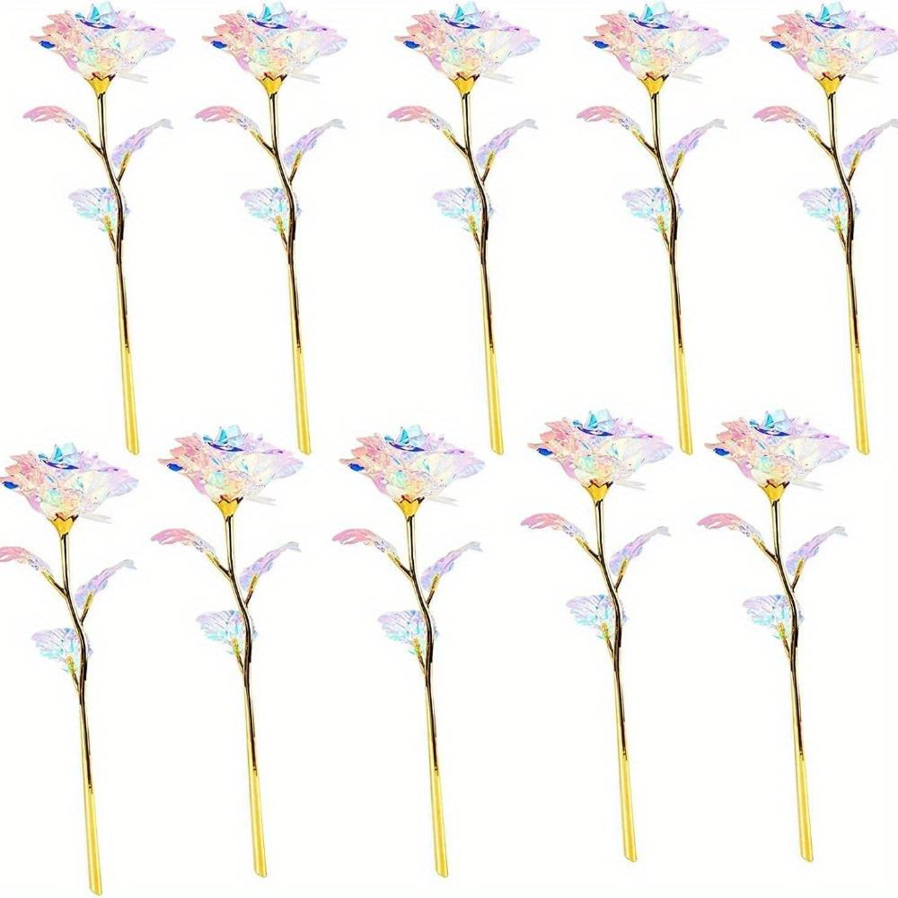 5/10/15/20 Stück Romantische Geschenke für immer, Rosenblume, bunte Rose, künstliche ewige Rosen, Geschenke für Mama, Frauen, Freundin, Ehefrau, Geschenke, Hochzeitsdekorationen 10 Pcs