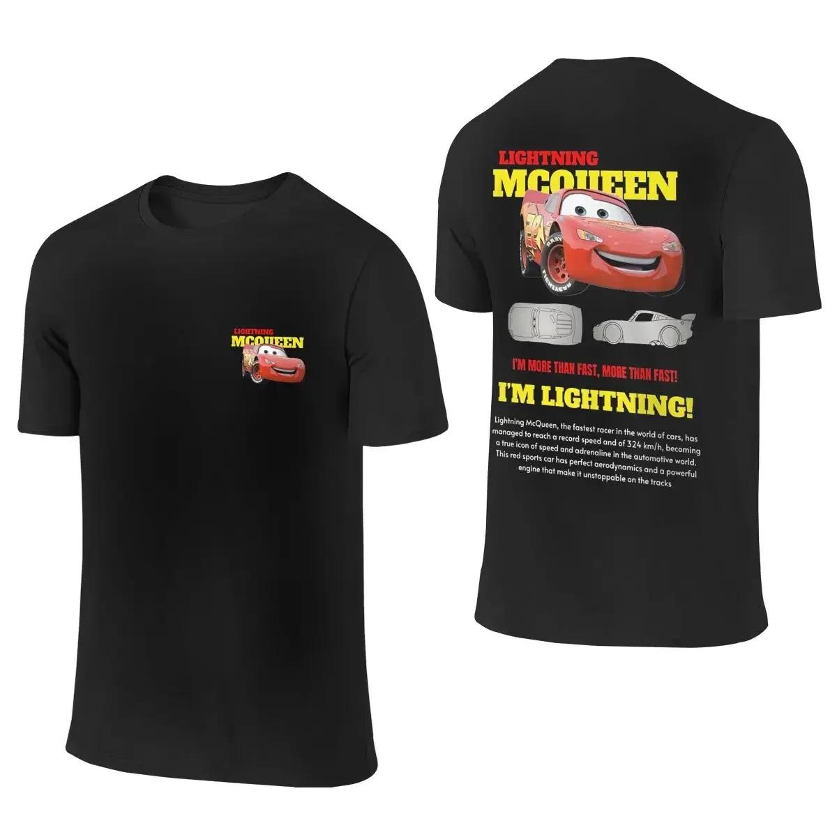 Sommer Lightning McQueen und Sally T-Shirt für Paare Mcqueen Sally T-Shirts Beidseitiger Druck T-Shirt für Damen Herren Baumwolle Oversized Kurzarm XXXL rot