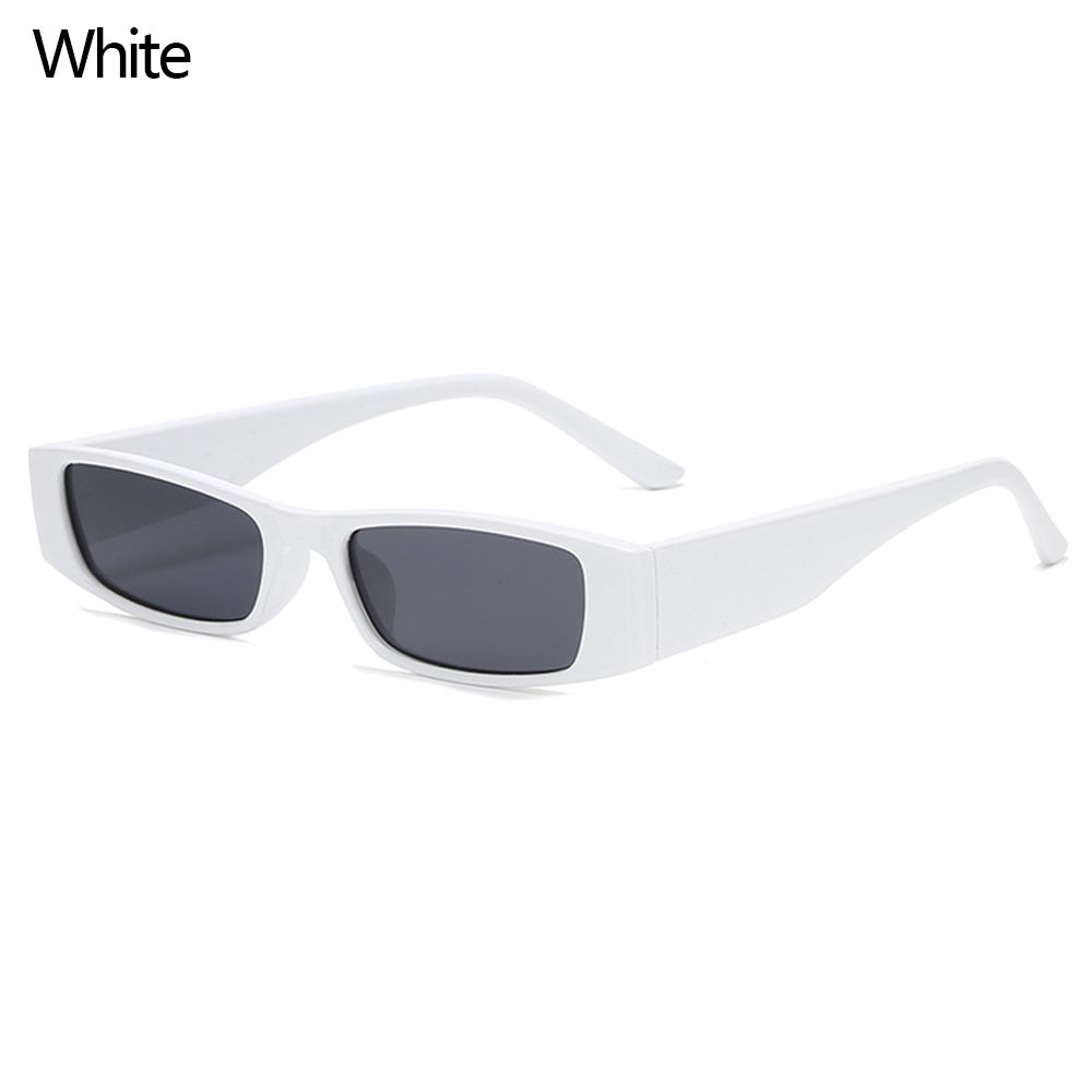 1 Stück Für Männer und Frauen Kleine Schmale Rechteckige Form Rahmen Sonnenbrille Stilvoll Vintage Stil Sonnenbrille Trendig Retro Stil UV400 Sonnenbrille Other white
