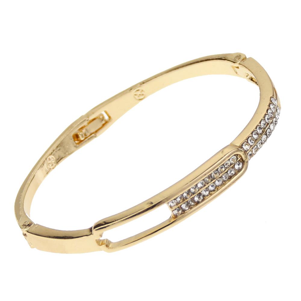 18K Afrikanischer Schmuck Gold Armreif Sets Für Frauen Arabisch Marokko Kristall Verschluss Manschette Armband Chic Braut Hochzeit Schmuck gold