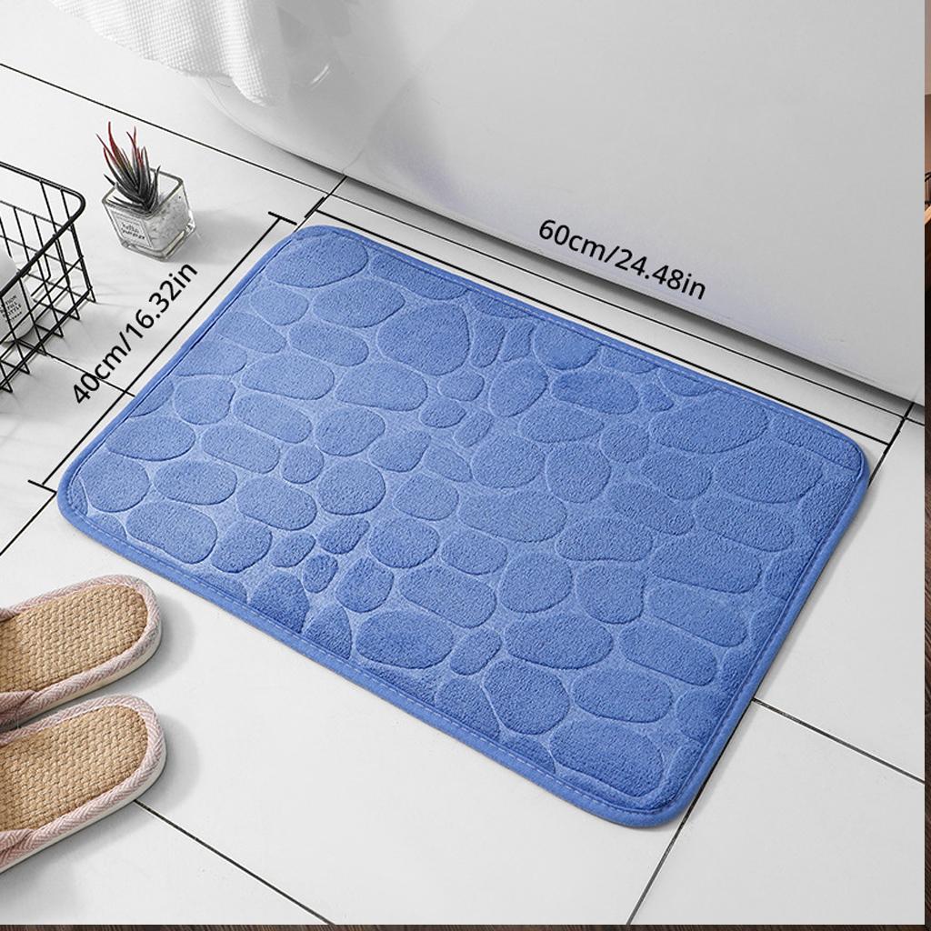 Schöne Badezimmer-Badematte mit Kopfsteinpflaster-Prägung, rutschfeste Teppiche im Waschbecken, Badewanne, seitlicher Bodenteppich, Duschraum-Fußmatte, Memory-Schaum-Pad 40x60cm himmelblaue