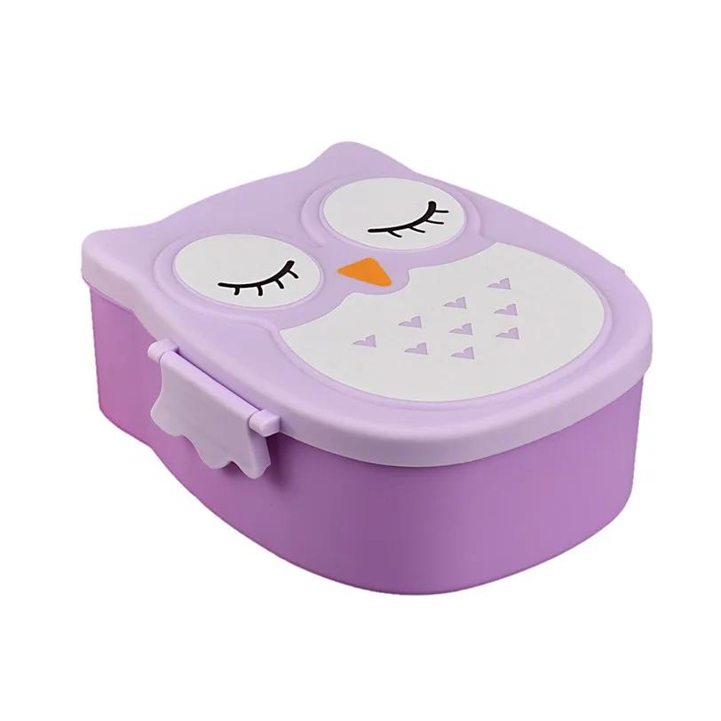 Tragbare Eulen-Lunchbox Cartoon Mikrowellengeeigneter Kunststoff Lebensmittel Sichere Lebensmittel Picknick Behälter Box Für Kinder Schulkinder Büro Bento Box 2&900ml
