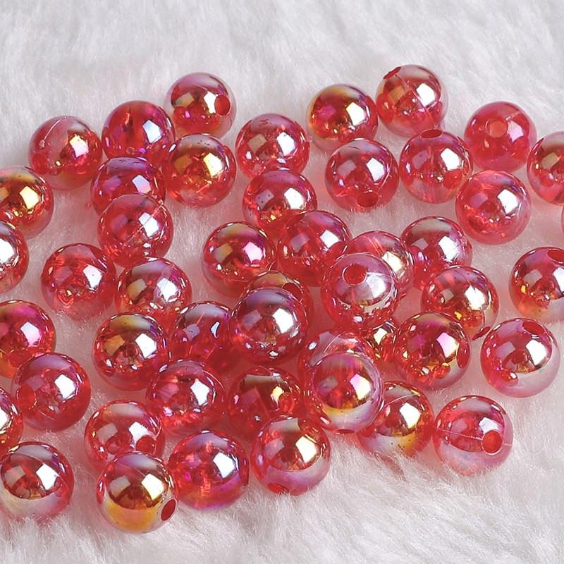 DIY Modeschmuck Zubehör 6MM-12MM Acrylperlen Runde Form 23 Farben Armband Abteilung Spac 10mm 50pcs rot