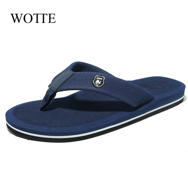 Sommer Herren Flip Flops Top EVA Strandsandalen Schuhe Mann Rutschfest Herren Hausschuhe Bequeme Herren Freizeitschuhe Große Größe 48 49 13 navy blau