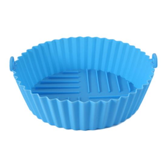 Silikon-Topfablage für Heißluftfritteuse, verhindert Rückstände, BPA-freier Silikon-Friteuseneinsatz, Ersatz Small blau