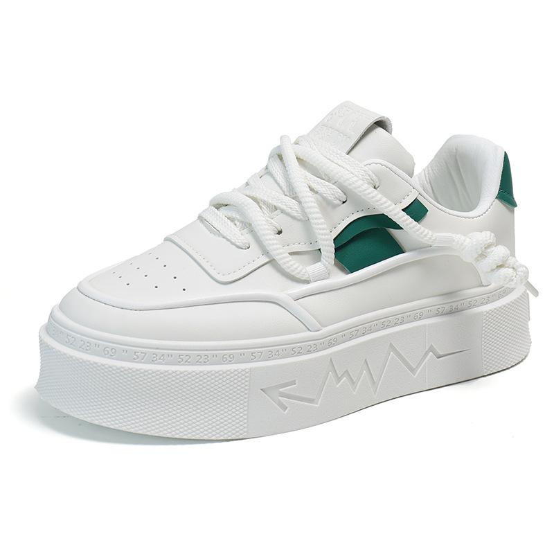 Schuhe mit dicker Sohle Herren Frühling Neue Schuhe mit Absätzen Mode Allround-Trendige Low-Top-Schuhe Herrenschuhe Weiße Schuhe 44