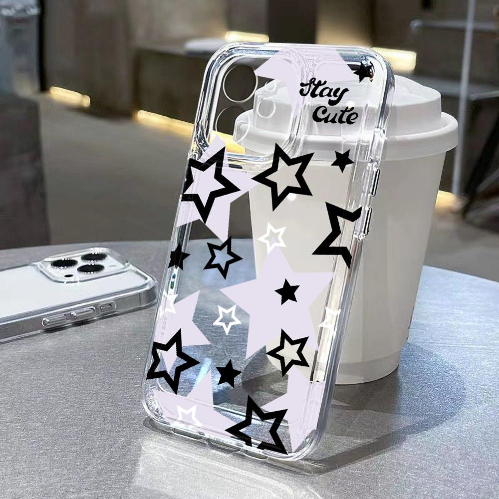Transparente Stern Handyhülle Für iPhone 13 Hüllen iPhone 11 15 16 Pro Max 14 12 X Xs 13pro 16promax 16pro 15promax Silikonhüllen For iPhone 14 Pro gray
