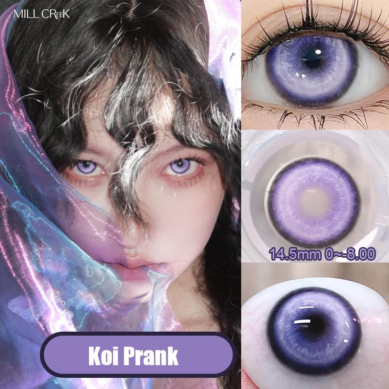 Mill Creek Cosplay-Kontaktlinsen mit Anime-Augen in Premiumqualität, halbdeckende Kontaktlinsen, 14,5 mm, sechsmonatige Verwendung 0 violett