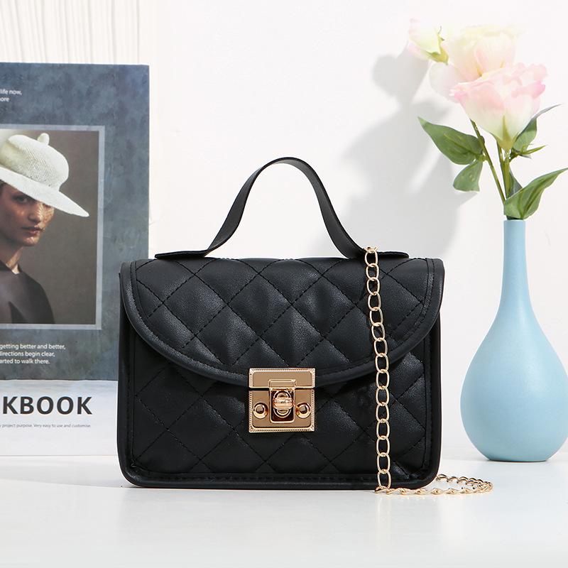 Bestickte kleine quadratische Tasche Neuer Stil für Mädchen Handytasche Einfache Handtasche black