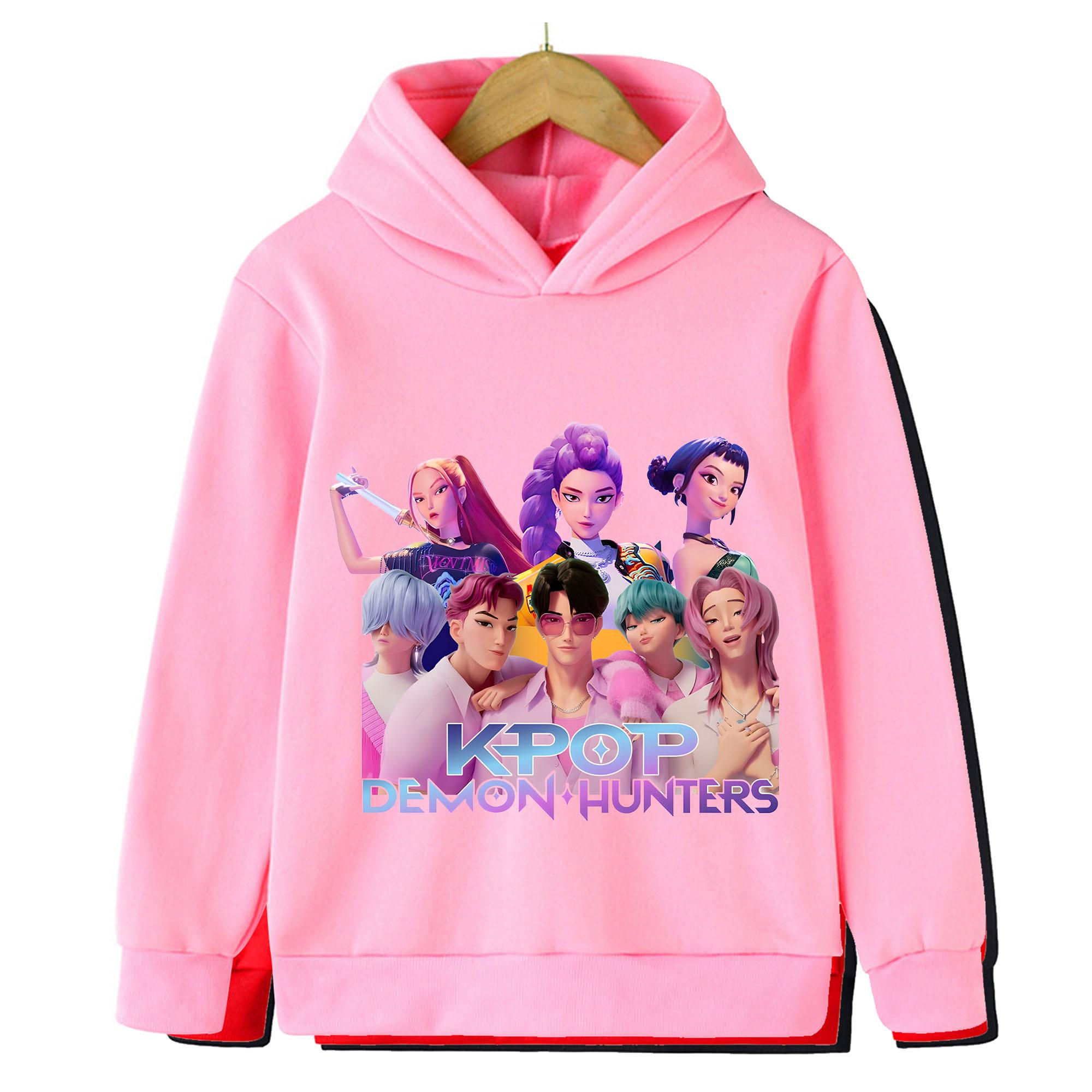 Kinder Kapuzenpullover & Sweatshirts KPop Dämonenjäger Kinder Kapuzenpullover Kindermode Lässige Oberteile 140 rosa