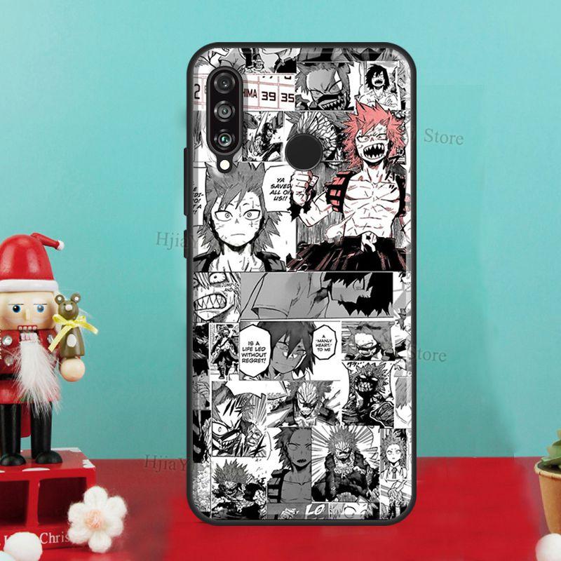 My Hero Academia Deku Manga Collage Hülle für Huawei P30 Lite P40 P20 Pro P Smart Z 2019 Nova 5T Honor 50 10 Lite 10i 8X 9X 8A Huawei P30 Pro