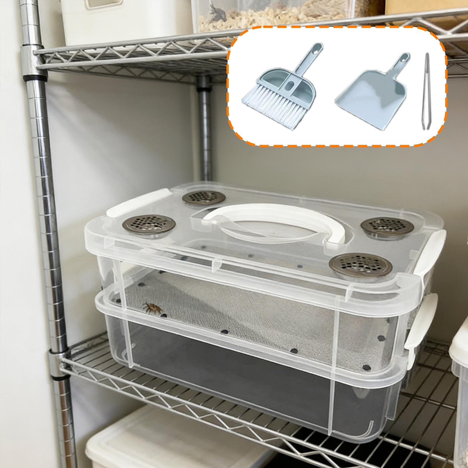 Mehlwürmer Zuchtbox Behälter Mehlwurm Käfig Große Kapazität Maiswurm Futterautomat Fine Net