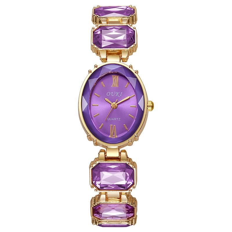 Top Luxus Damen Uhren Mode Armband Armband Damen Quarz Armbanduhr Beste Geschenke Uhr für Elegante Frau violett