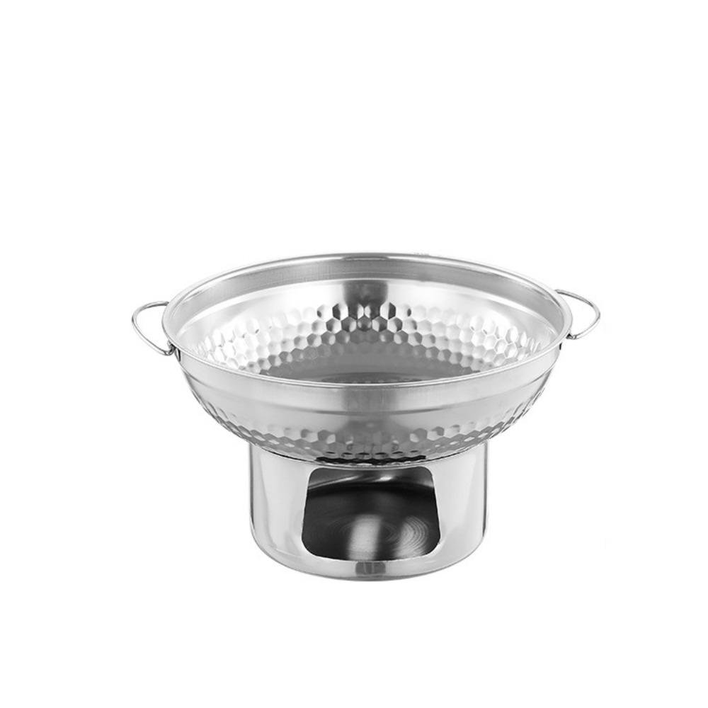 Verdickter Thai Hot Pot Schnelle Heizung Dessert Halter Tragbar Edelstahl Hot Pot Outdoor 01 Silver 20cm