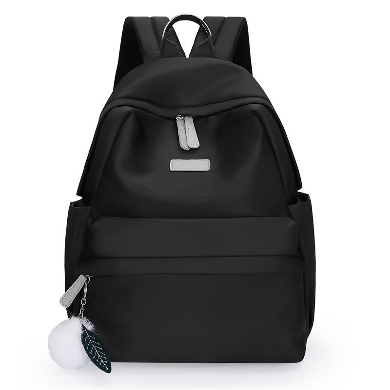 Oxford Rucksack Große Kapazität Outdoor Reise Rucksack Damen Einfarbiger Rucksack KTB schwarz