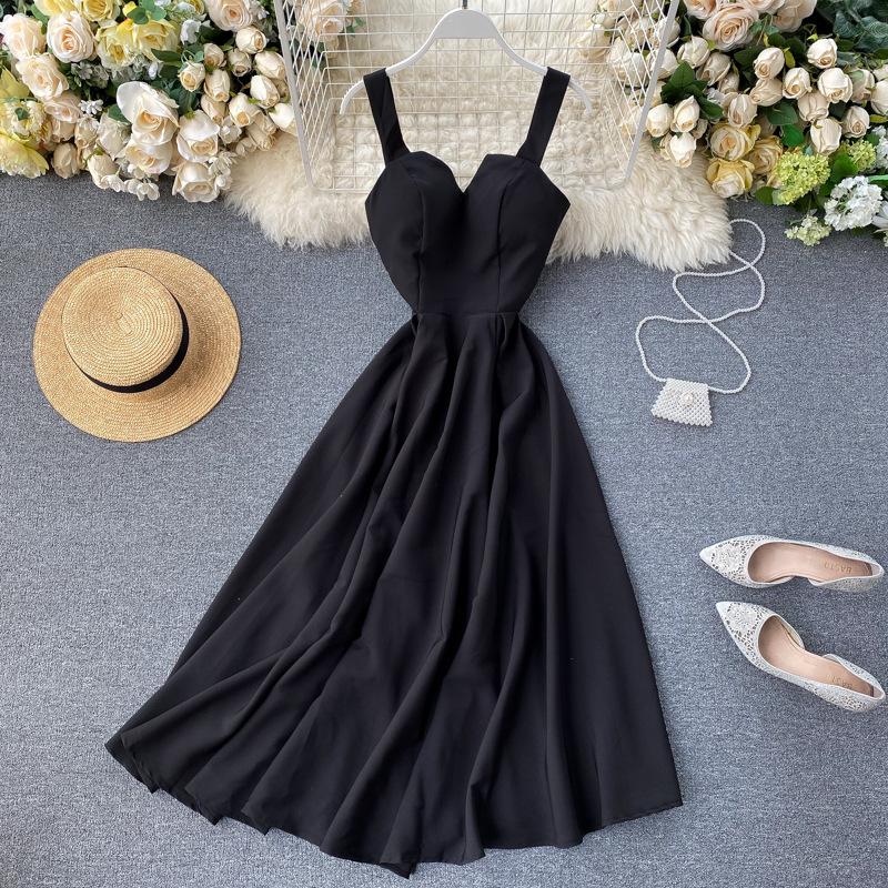 Korsettkleid, Vintage-Kleid, Ballkleid, Ballkleid, Boho-formales Kleid, Sommer-Damen-Hochzeitsgast-Cocktailkleid, elegantes Boho-Kleid M schwarz