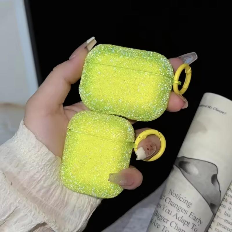 Für Airpods 4 3 2 1 Glitzer Strass Hülle Bling Matt Schutzhülle Für Airpods Pro 2 Bluetooth Kopfhörer Abdeckung AirPods Pro 2 gelb