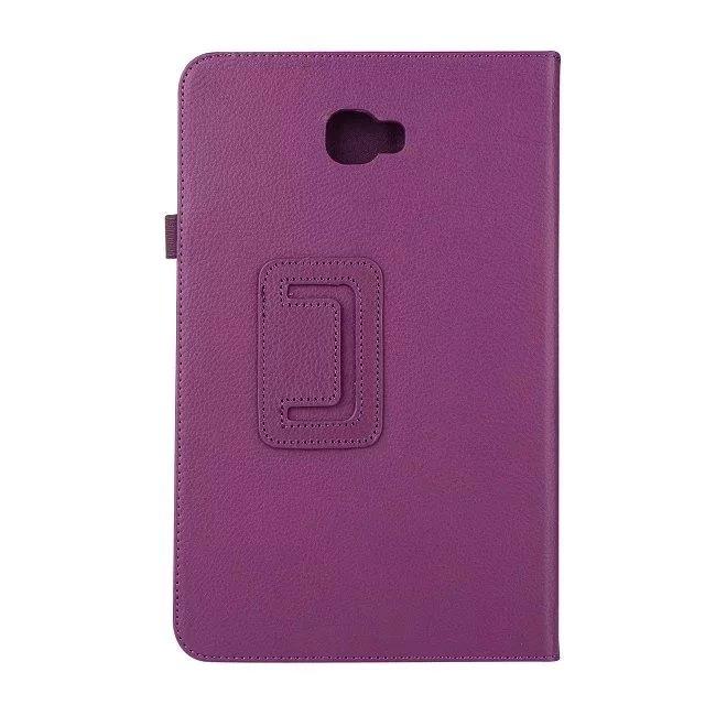 Solide Fundas Tablet Fall Für Samsung Galaxy Tab A6 10,1 2016 Flip Stand Tablet Abdeckung Für Coque Samsung SM-T580 SM-T585 t580 Stift SM-T580 SM-T585 violett