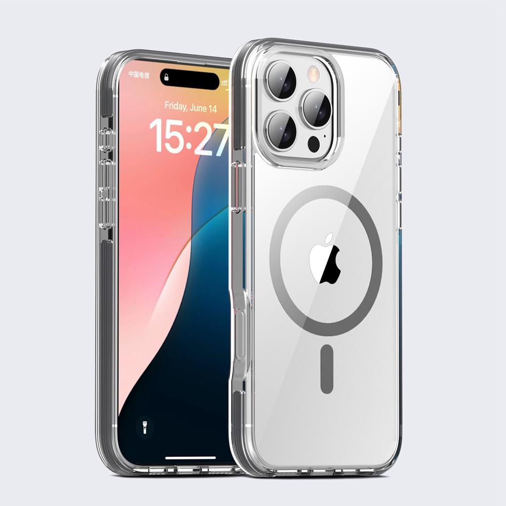 KEYSION Transparente Hülle für MagSafe für iPhone 16 Pro Max Bunte Kollision Stoßfeste Handyhülle für für iPhone 15 Pro Max for iPhone 16 Pro Max