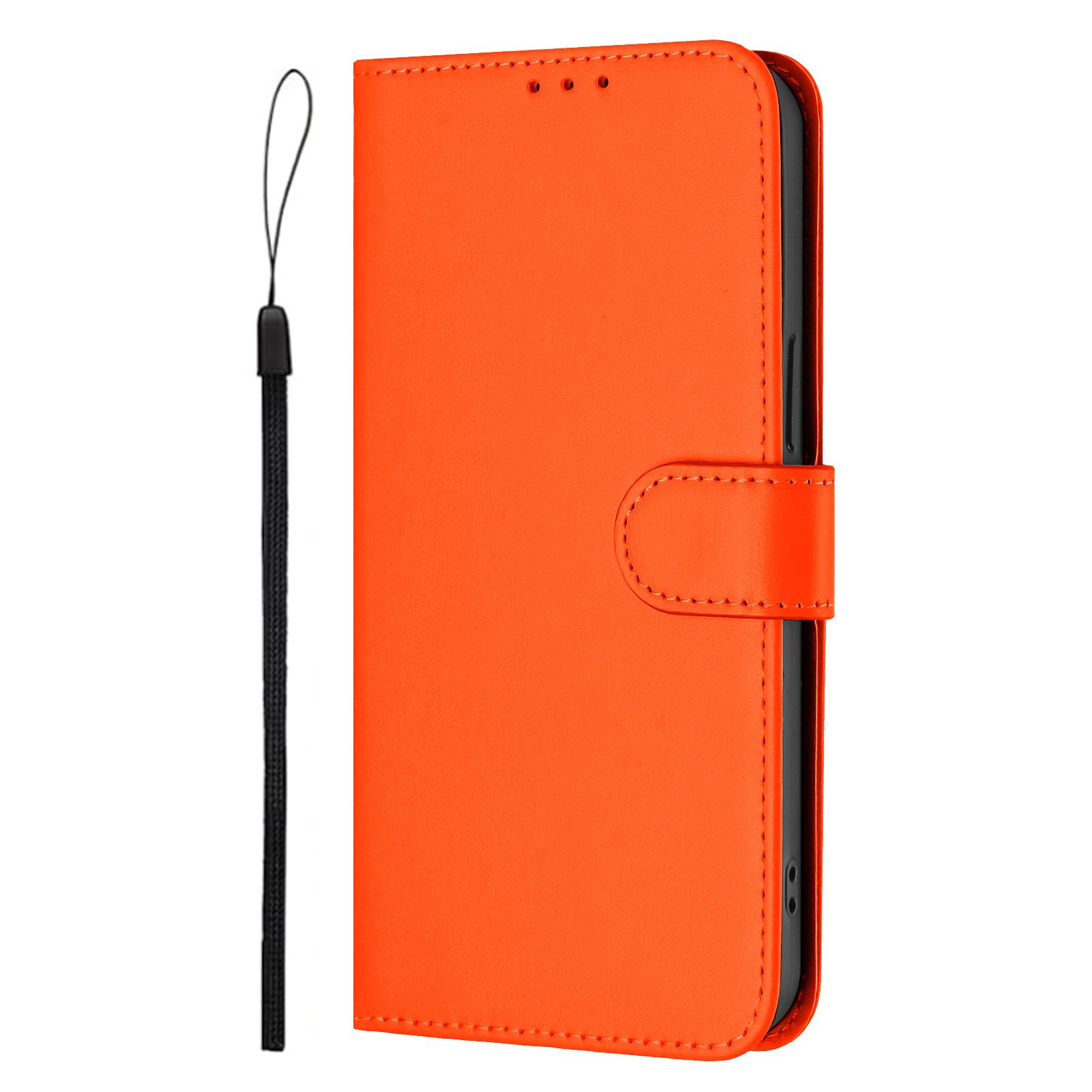 18 - Farbige PU-Leder Handy-Brieftasche Hülle für iPhone 6s /6s Plus iPhone 7 8 7Plus 8Plus X Xs Xs Max XR 11 12 13 14 15 16 Serie iPhone 16 orange