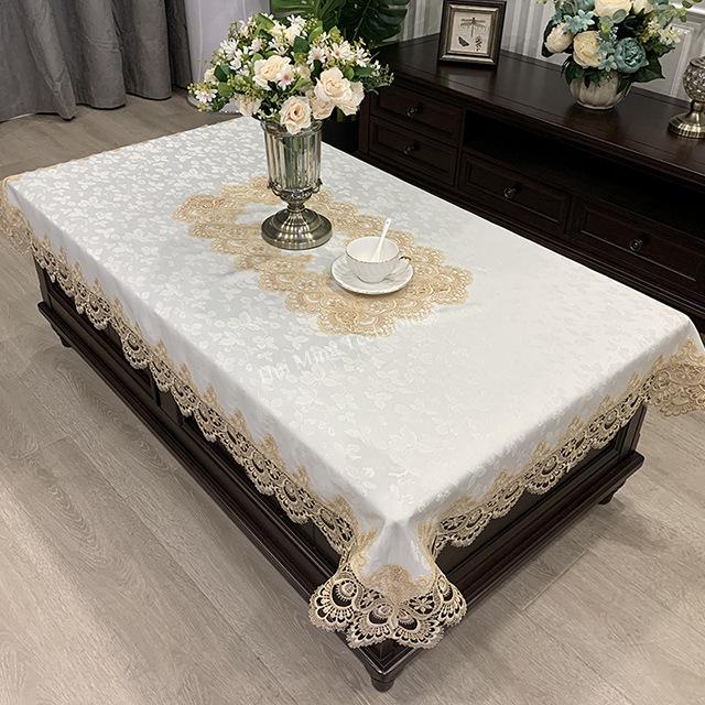 Rechteckige Tischdecke, luxuriöse Stickerei-Spitze-Tischdecke, Blume, elegante, ausgehöhlte Tischdecke, Handtücher, Esstisch-Dekoration 175X175cm