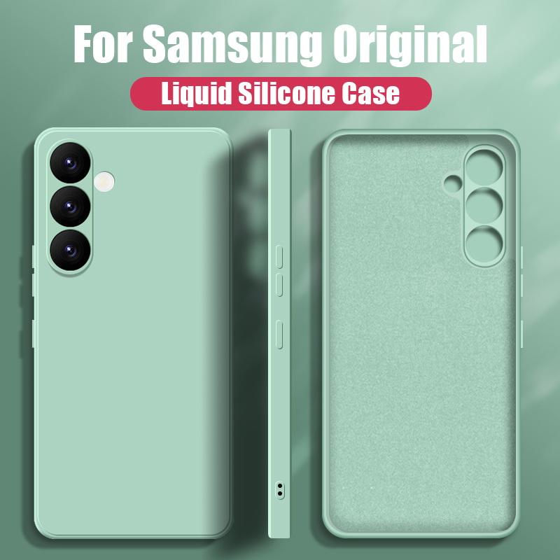 Für Samsung A56 A16 A36 A55 A15 A35 A54 5G Hülle Flüssigsilikon Handyhülle Für Samsung Galaxy S25 Ultra S24 FE S23 S22 S26 S21 A17 A37 A57 Cover Candy Galaxy S23 FE hellgrüne