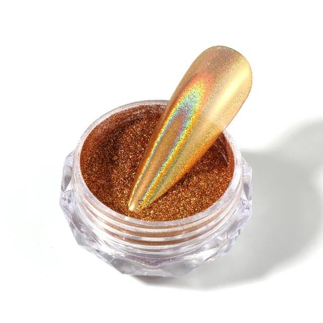 Metall Nagel Spiegel Glitter Pulver Gel Polnisch Reiben Staub Glänzend Gold Silber Feine Chrom Flocken Pigment DIY Zubehör Dekor