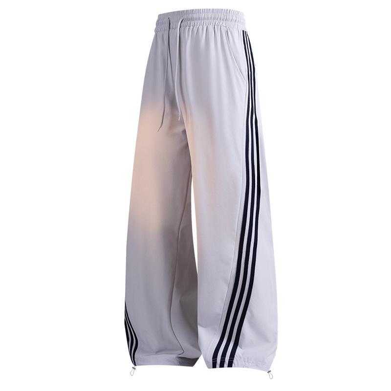 Drei Streifen Weitbeinige Scimitar-Sweathose Herren Frühling und Herbst Locker Freizeithose Herren- und Damenmode Trendmarke XL licht grau