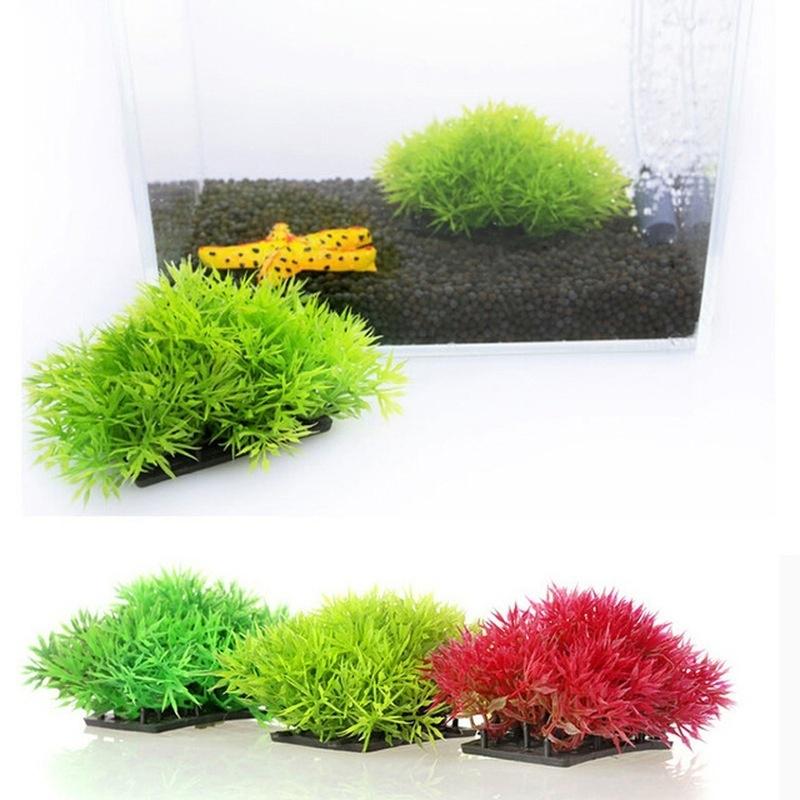 1pc Aquarium Dekoration 3 Farben Künstliche Aquatische Kunststoff Pflanzen Aquarium Gras Aquarium Ornament rot