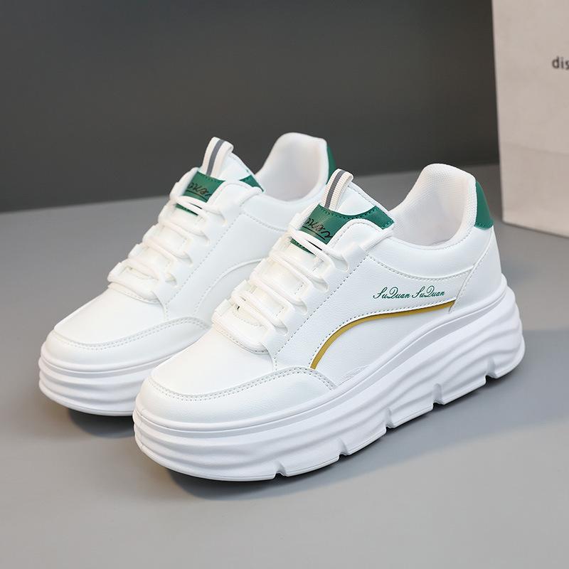 W3613 Neue Leder frauen Schuhe Sommer Weiße Schuhe Plattform Höhe Zunehmende Einlegesohle Mode Casual Schuhe frauen Mode Schuhe 39