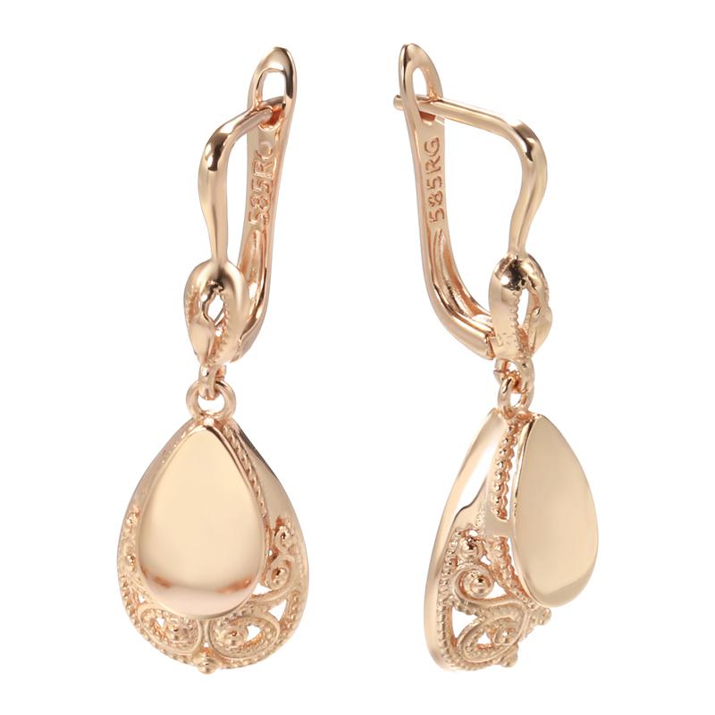 Kinel Roségold-Anhänger-Ohrringe, Vintage-Ohrringe für Damen rose gold