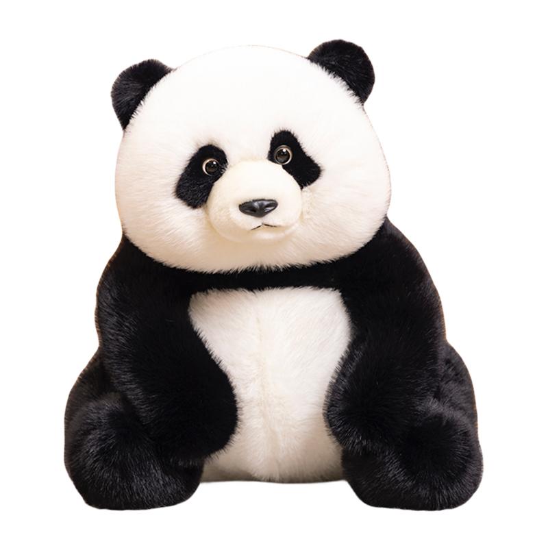 Realistische riesige Kuscheltiere Panda Baby Plüschtier Niedliche Pandas Puppen Superweiches Umarmungskissen für Kinder Geburtstagsgeschenke Heimdekoration about 28cm
