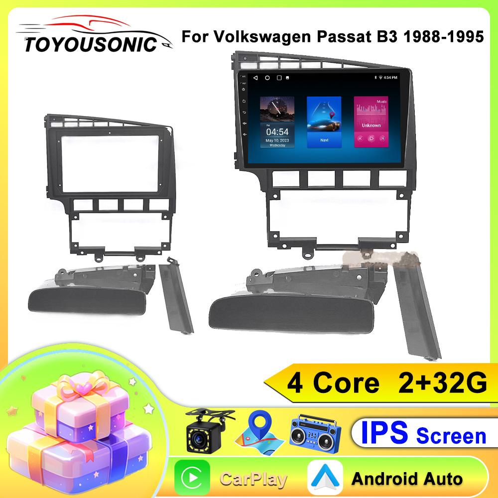 TOYOUSONIC Autoradio für Volkswagen Passat B3 1988–1995, Android Media Video Player, GPS, Navi, Head Unit, Carplay, Android Auto, 2 Din
