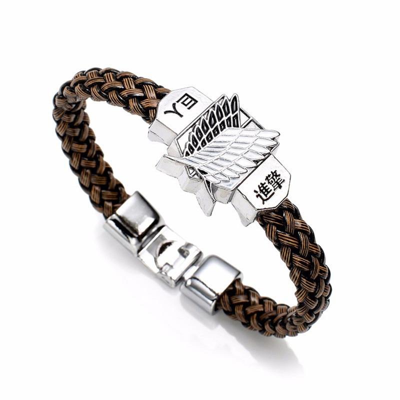 Anime Attack On Titan Charm Armband Shingeki No Kyojin Cosplay Unisex Lederarmbänder Armband Armreifen Armband