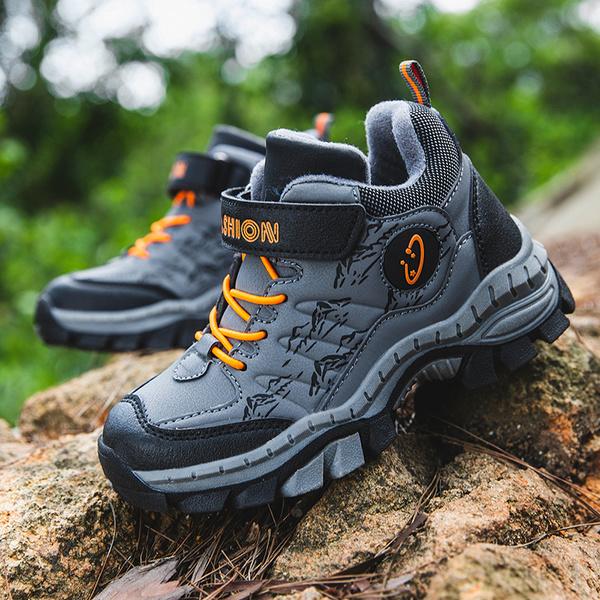 Mode Kinder Schuhe Leder Sportschuhe Student Schneeschuhe Kinder Wanderschuhe 39 gray