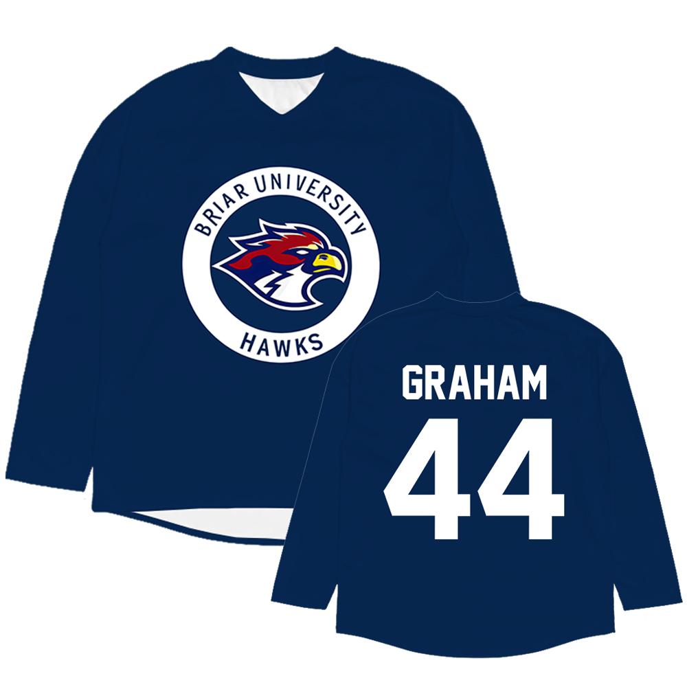 Off Campus Briar University Eishockey Trikot Graham 44 22 DI LAURENTIS 66 Tucker46 Design T-Shirt Langarm Herren Damen T-Shirts 3D Trikots Sommer Oberteile XS