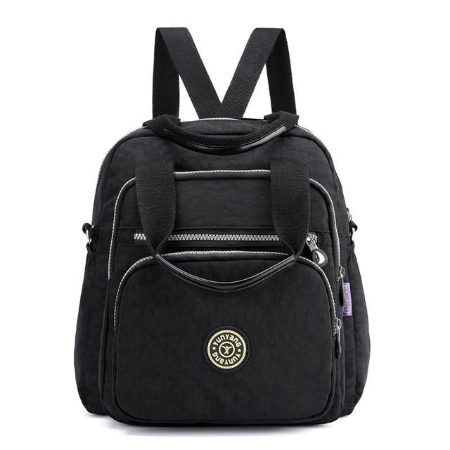 Frauen Rucksack Wasserdicht Mode Weibliche Rucksack Freizeit Laptop Rucksack Mochila Masculina Multifunktions Schule Taschen One Size schwarz